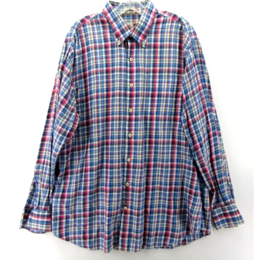 PETER MILLAR Multicolor Plaid Men's Shirt| 100% Cotton. SZ XXL